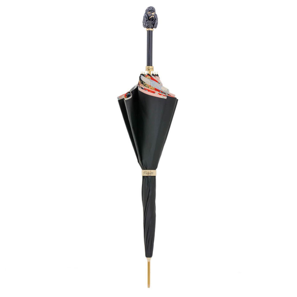 Umbrella BLACK POODLE with Enameled Brass Handle by Pasotti 02