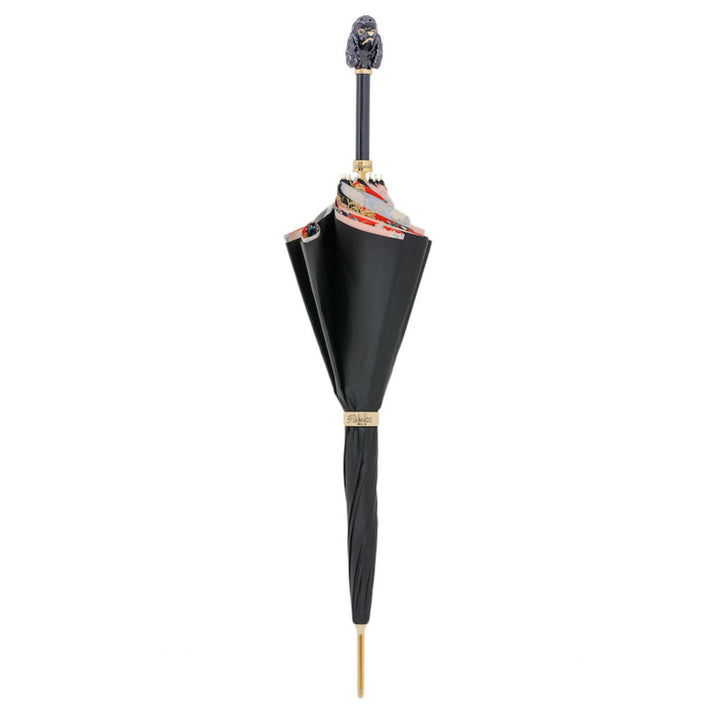 Umbrella BLACK POODLE with Enameled Brass Handle by Pasotti 02