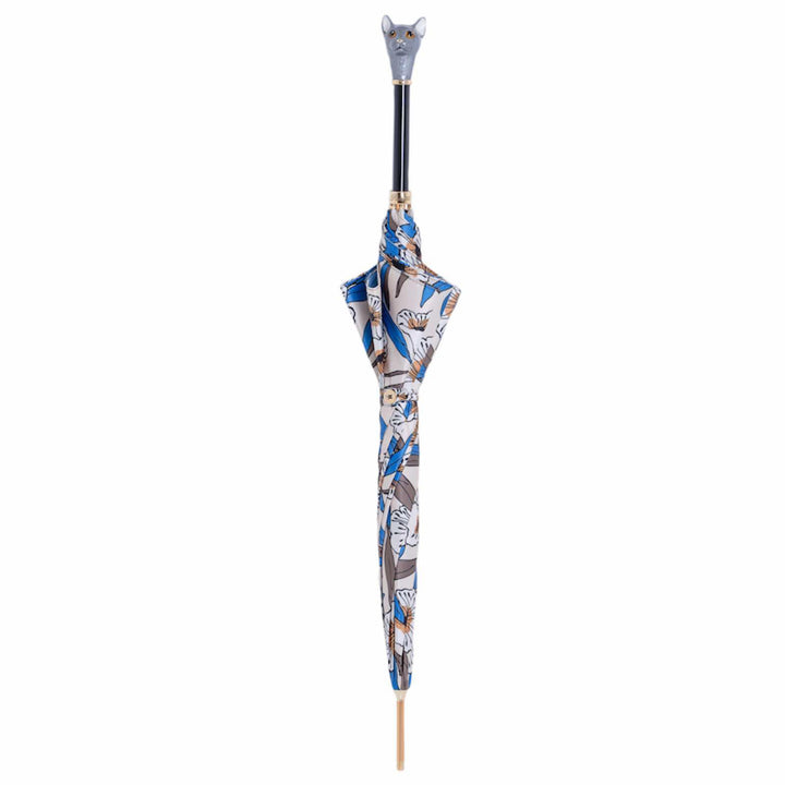 Umbrella GREY CAT with Enameled Brass Handle by Pasotti 02