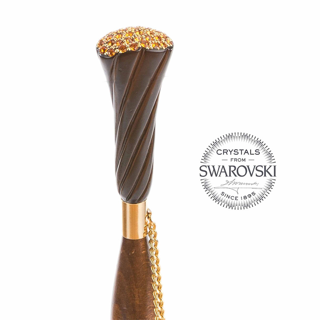 Umbrella SUNFLOWERS with Brass and Swarovski® Crystal Handle by Pasotti 04