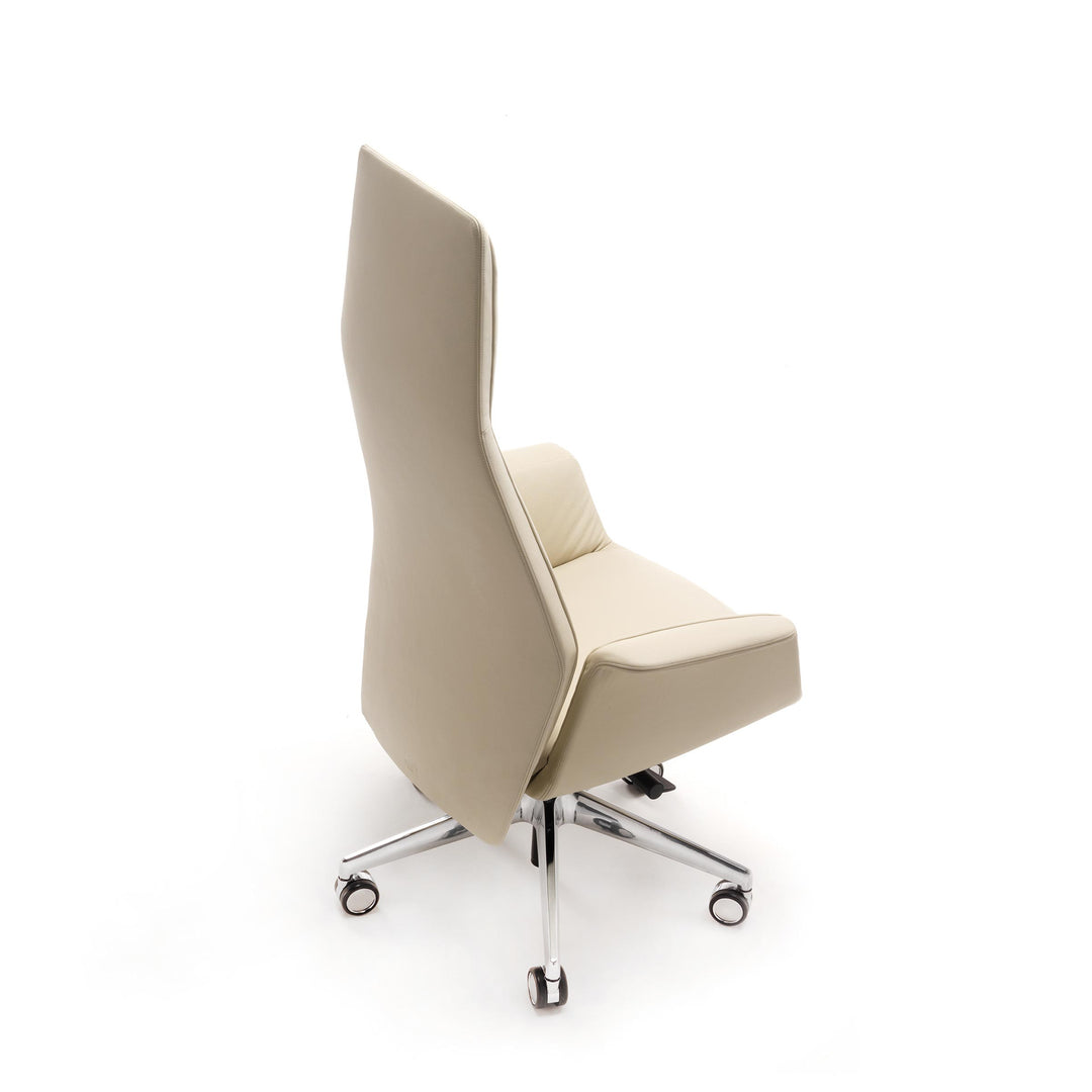 High Back Swivel Chair with Wheels DOWNTOWN PRESIDENT by Jean-Marie Massaud for Poltrona Frau 15