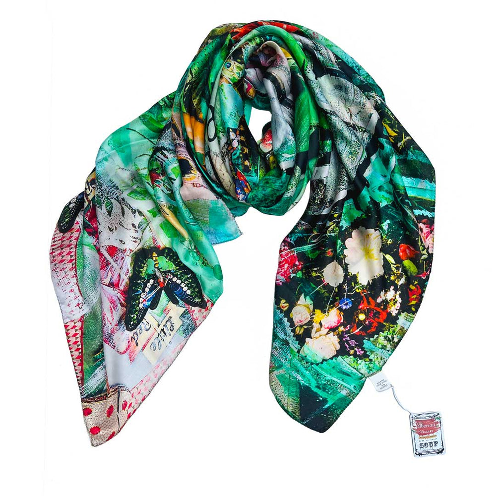 Square Silk Scarf ADVENTURER 140x140 cm. by Ludmilla Radchenko 2