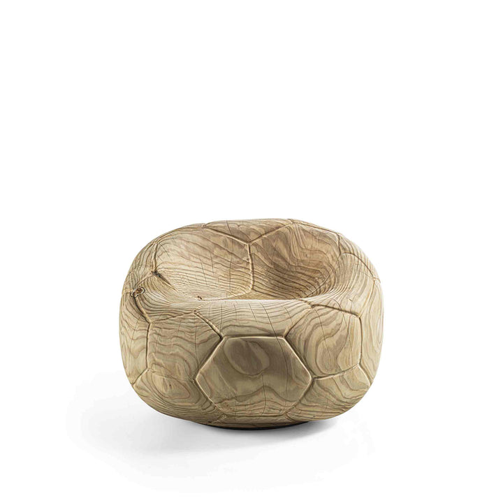 Swivel Armchair in Cedar Wood FOOTBALL by Guto Biazzetto for Riva 1920