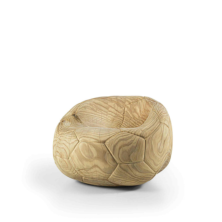 Swivel Armchair in Cedar Wood FOOTBALL by Guto Biazzetto for Riva 1920