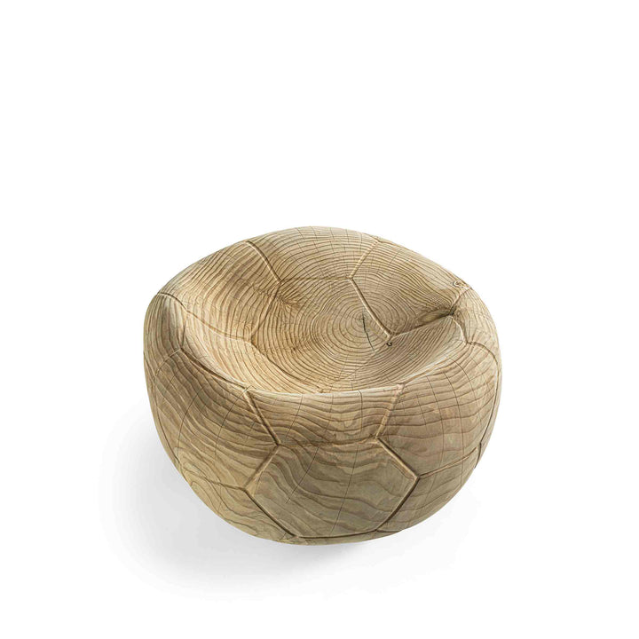 Swivel Armchair in Cedar Wood FOOTBALL by Guto Biazzetto for Riva 1920