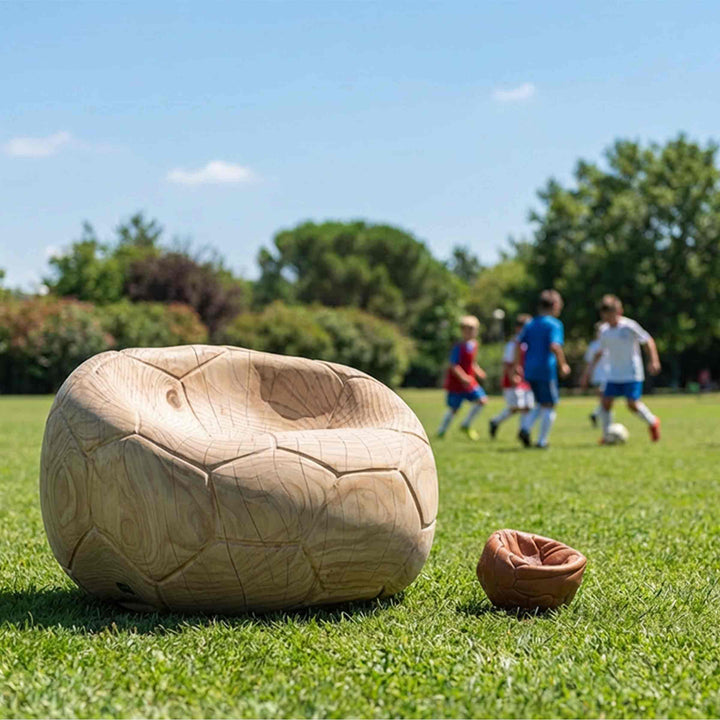 Swivel Armchair in Cedar Wood FOOTBALL by Guto Biazzetto for Riva 1920