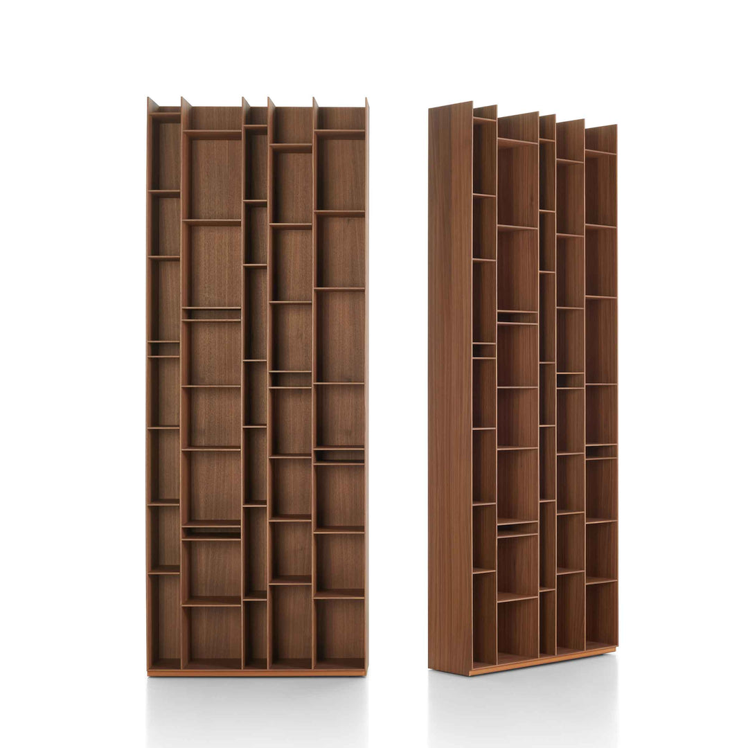Natural wood Random bookcase by Eva Paster and Michael Geldmacher for MDF Italia.