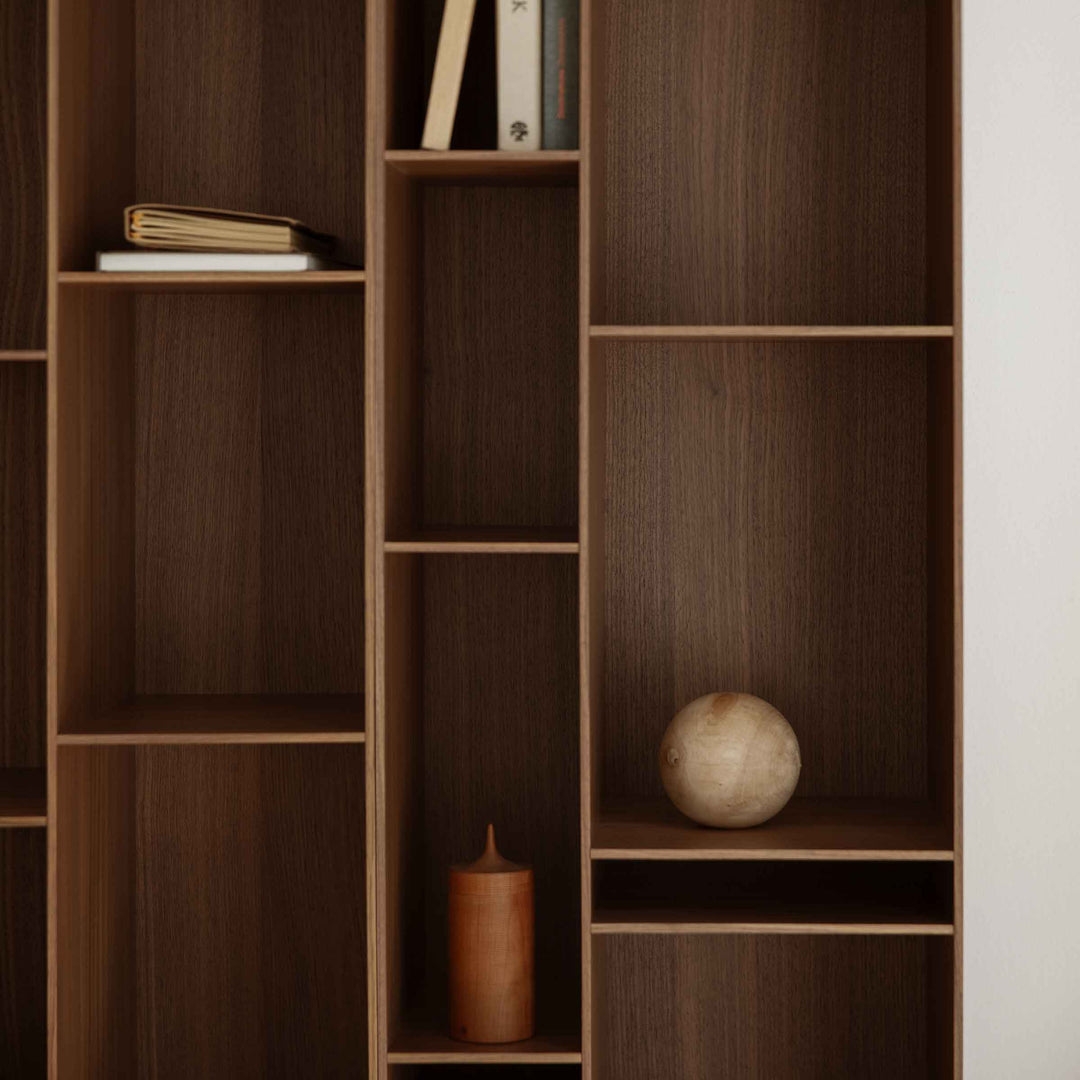 Natural wood Random bookcase by Eva Paster and Michael Geldmacher for MDF Italia.