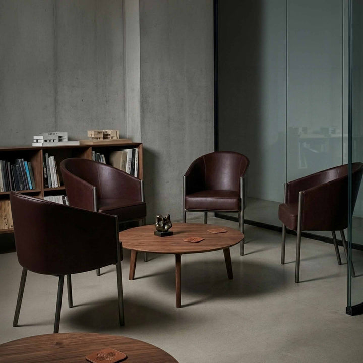 Black Leather Chair COSTES by Philippe Starck for Driade in a office room