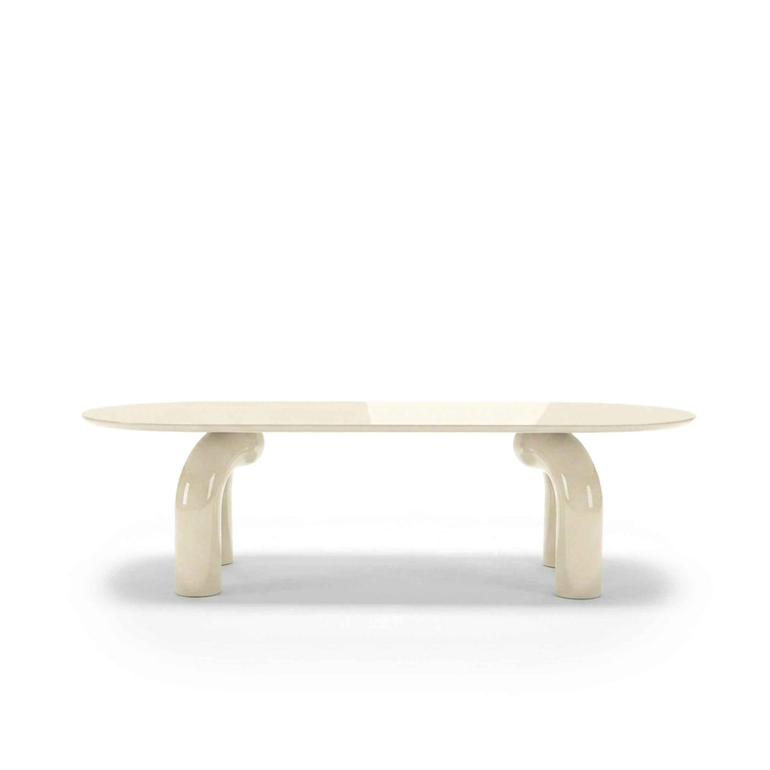 Wood Oval Dining Table ELEPHANTE by Marcantonio for Mogg