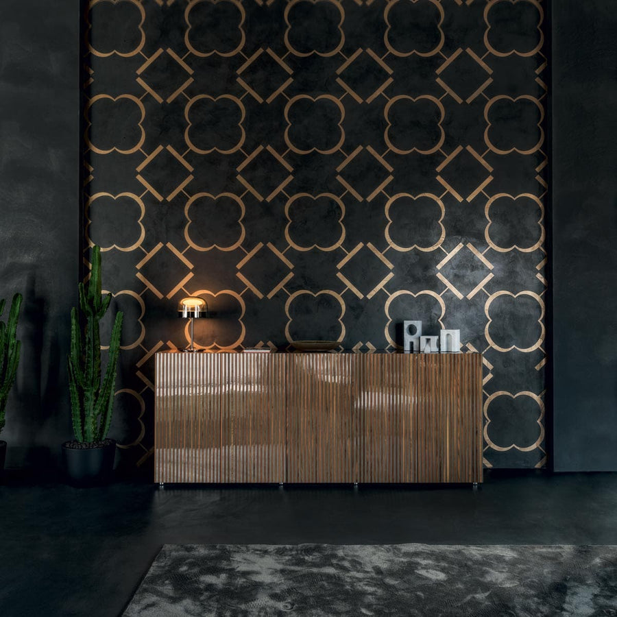 Glossy Lacquered and Oak Wood Sideboard LEON DECOR H 98 by Sth for Horm 1