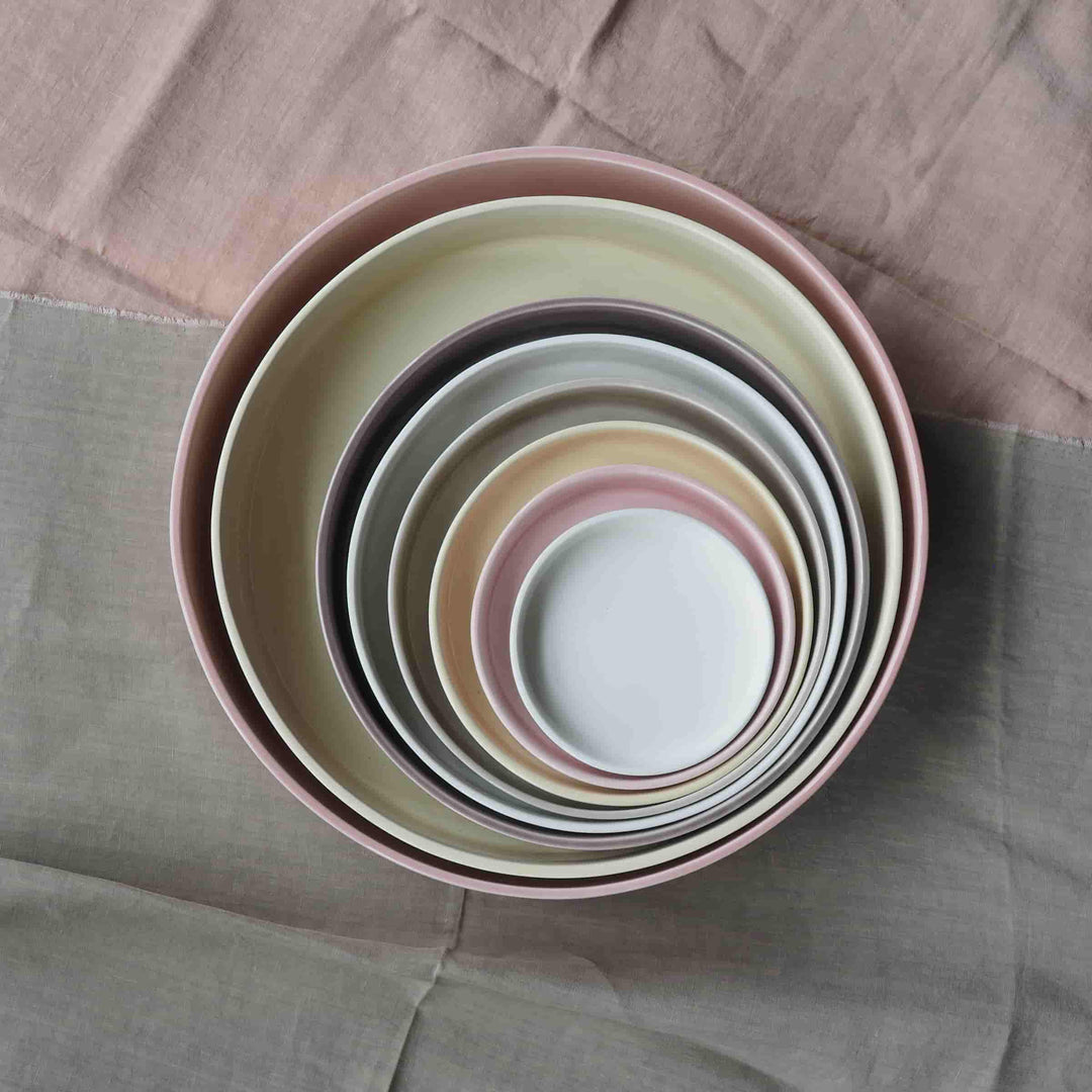 Ceramic Concentric Platters LA CERCHIA - CIRCONVALLAZIONE Set of Six by Germana Scapellato for Wtfb