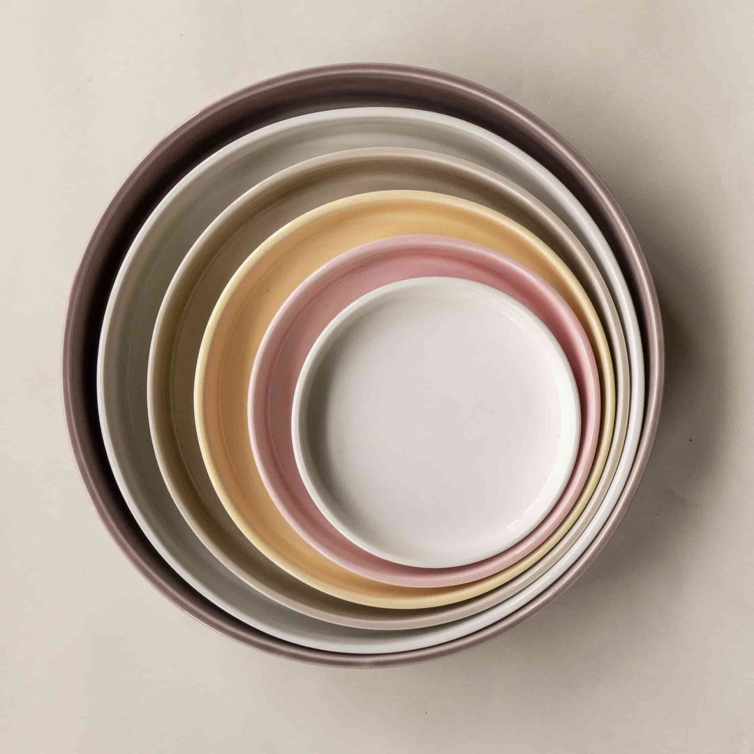 Ceramic Concentric Platters LA CERCHIA - CIRCONVALLAZIONE Set of Six by Germana Scapellato for Wtfb