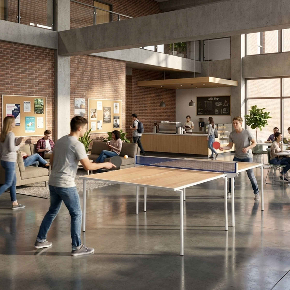Covertible Table Tennis SPIDER by Basaglia and Rota Nodari for FAS Pendezza in a openspace of an university