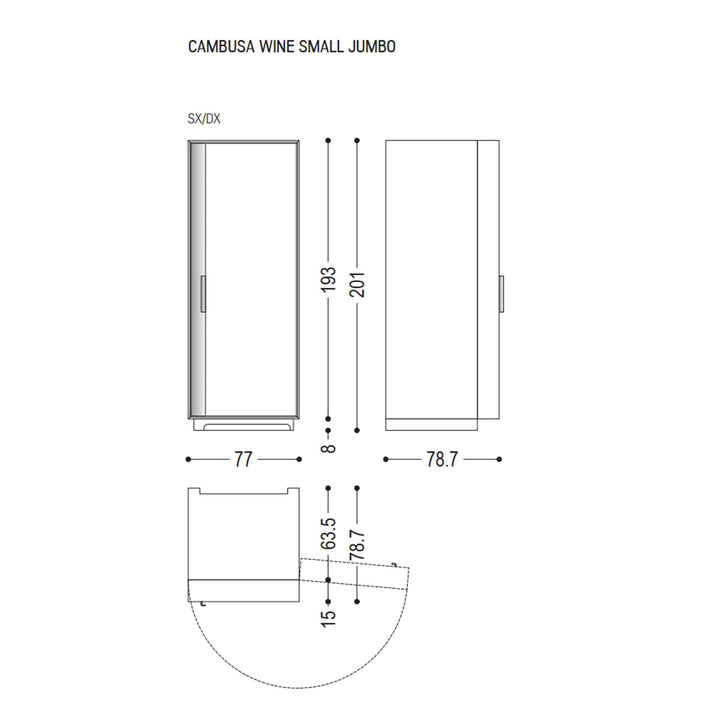 Wijnkast CAMBUSA WINE SMALL JUMBO door Giuliano Cappelletti voor Riva 1920