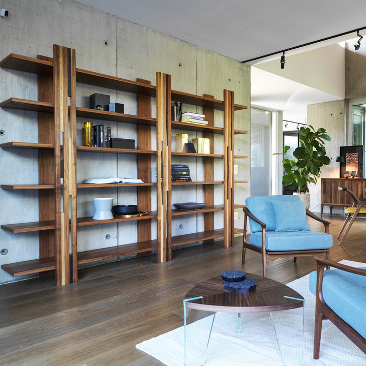 Walnut Wood Bookcase GRAVITA' 02