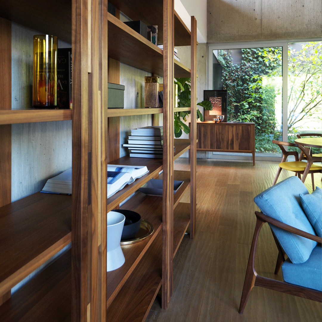 Walnut Wood Bookcase GRAVITA' 05