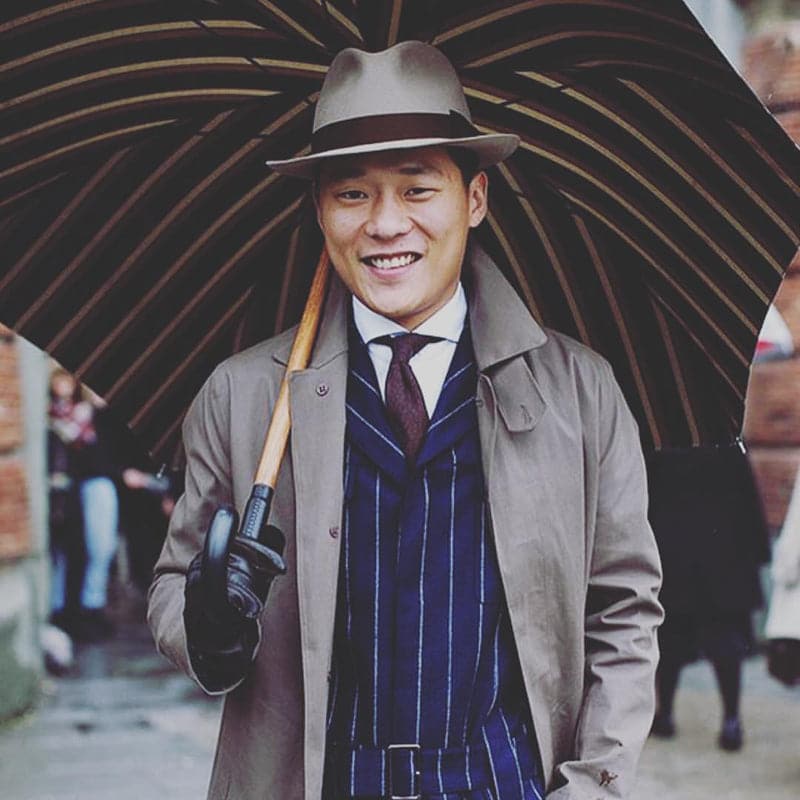 Umbrella GENTLEMAN with Leather Handle 02