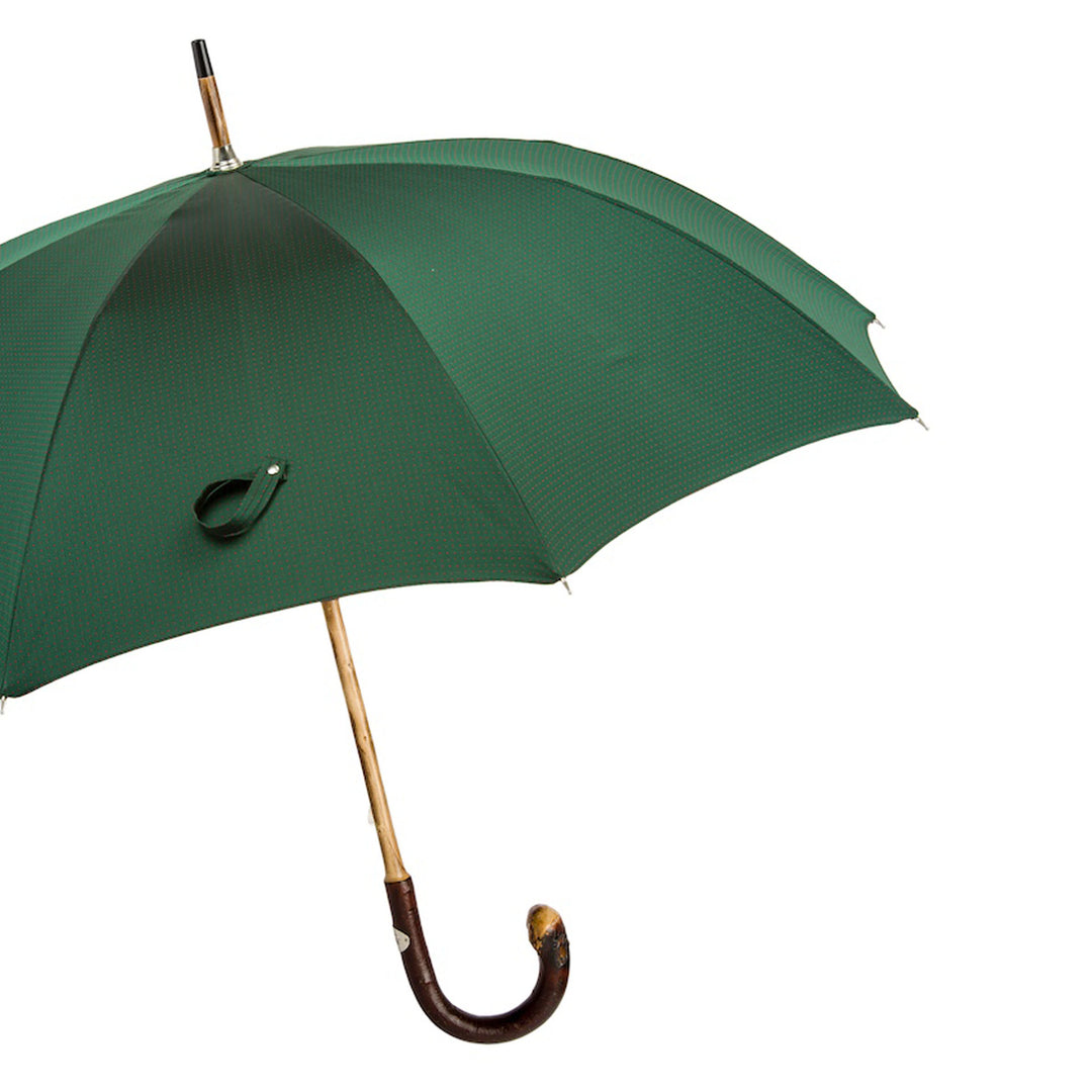Umbrella RED DOTS with Chestnut Handle 05