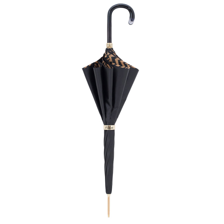 Umbrella BROWN ZEBRA PRINT with Acetate Handle 02