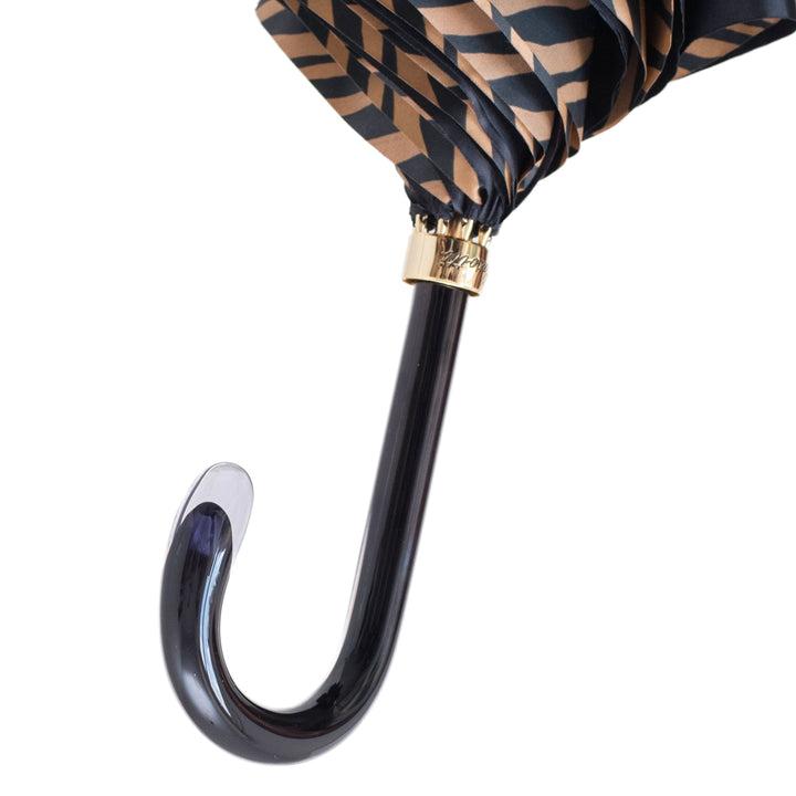 Umbrella BROWN ZEBRA PRINT with Acetate Handle 04