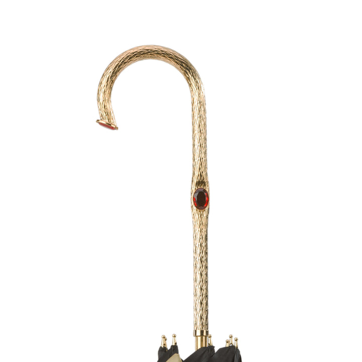 Umbrella FLOWER INSIDE with Jewelled Brass Handle 05