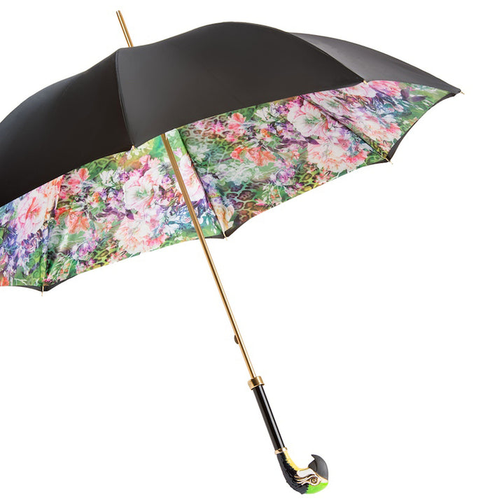 Umbrella PARROT with Enameled Brass Handle 08