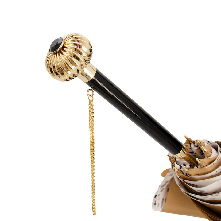 Umbrella CLASSIC BEIGE with Jewelled Handle 04