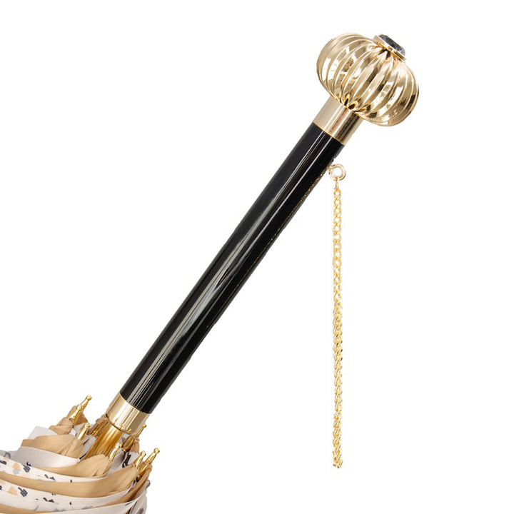 Umbrella CLASSIC BEIGE with Jewelled Handle 07