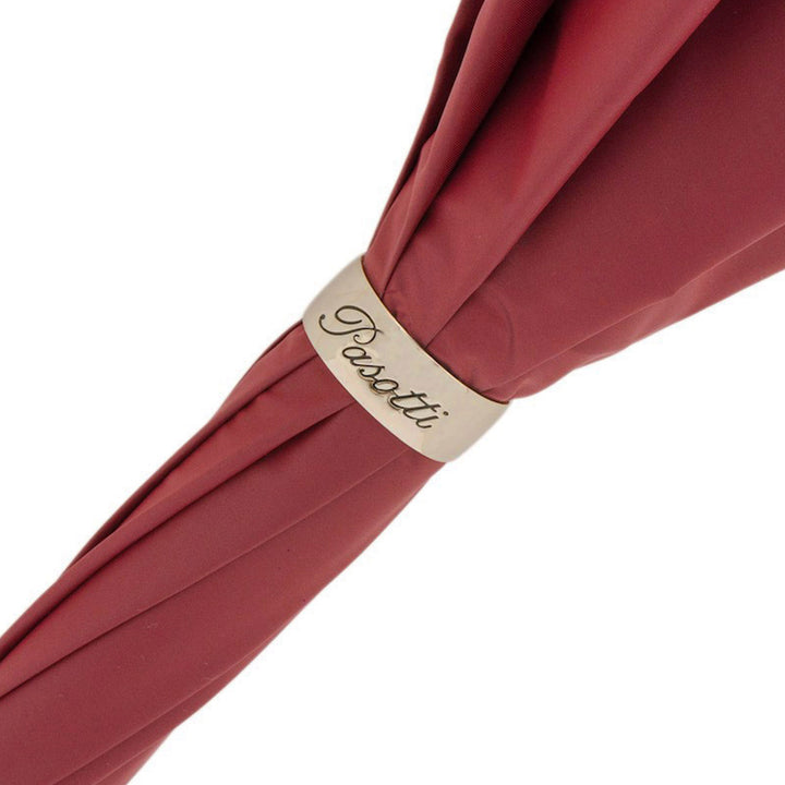 Umbrella CLASSIC BURGUNDY with Leather Handle 08
