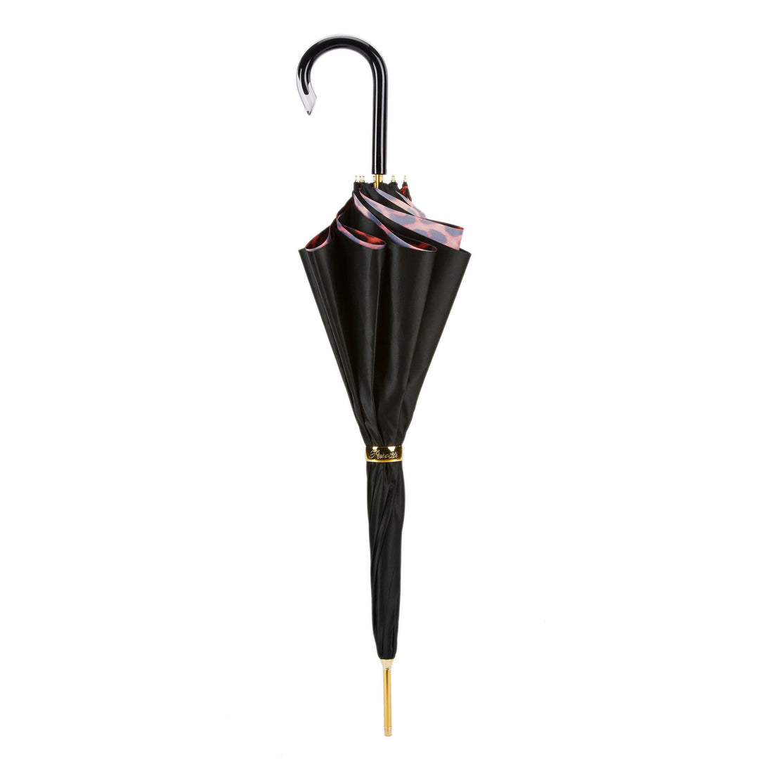 Umbrella RED LEOPARD with Acetate Handle 02
