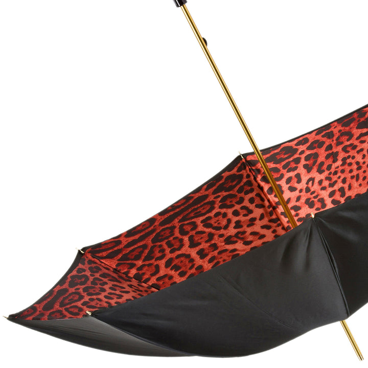 Umbrella RED LEOPARD with Acetate Handle 07