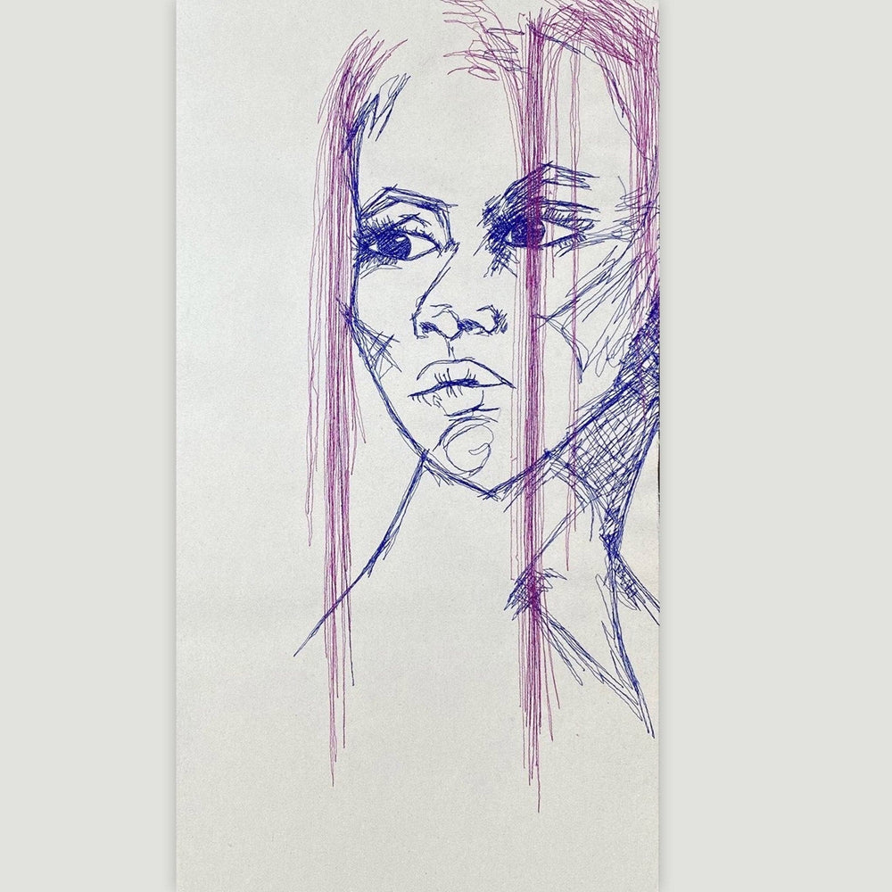 Embroidered Portrait STUDIO IN BLU by Loredana Giulioli 02