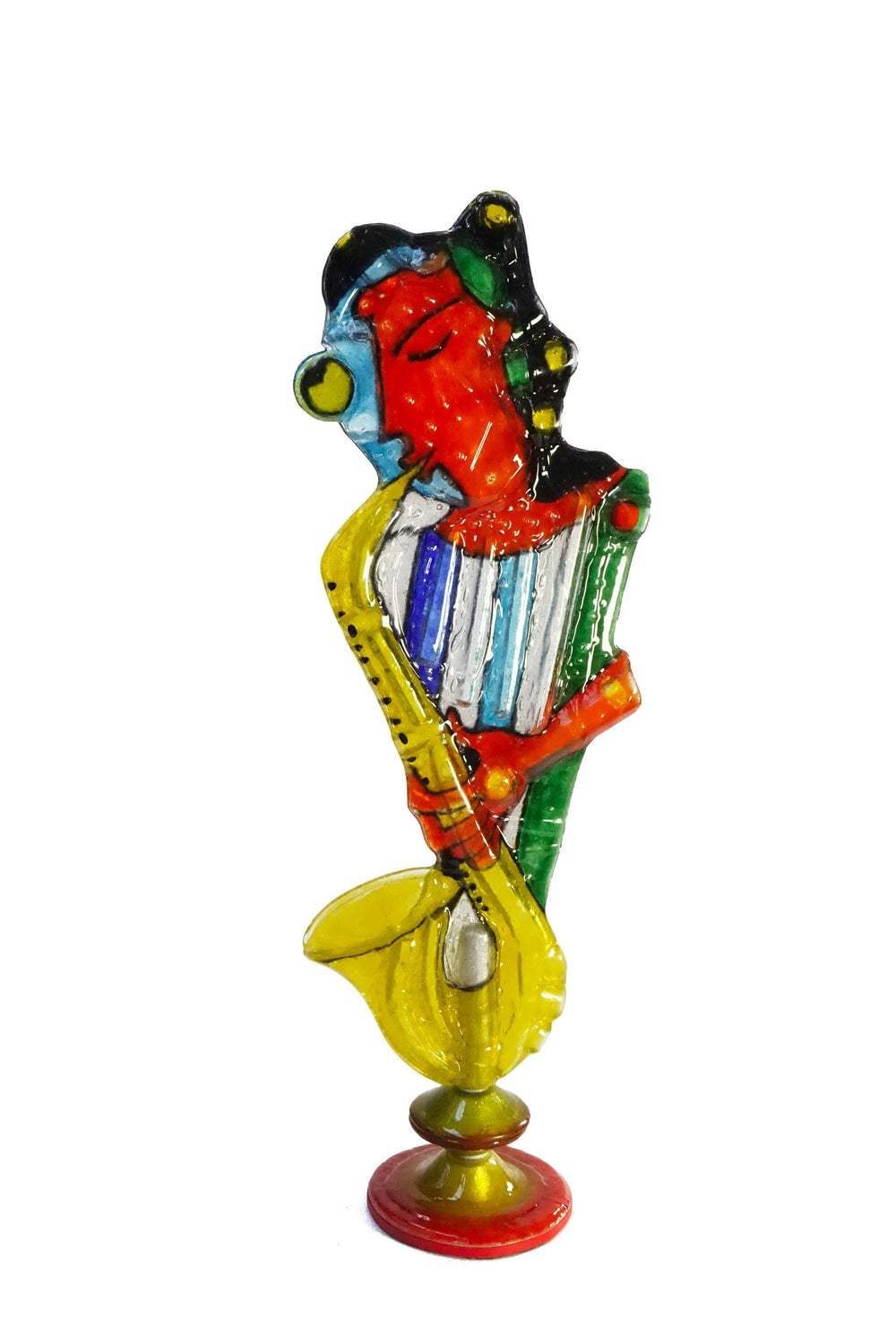 Glass Sculpture VIBRAZIONI MUSICALI_SAX by Silvio Vigliaturo - Unique Piece 02