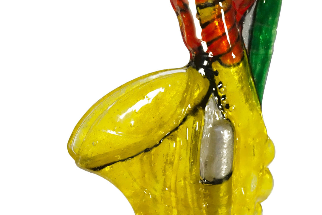 Glass Sculpture VIBRAZIONI MUSICALI_SAX by Silvio Vigliaturo - Unique Piece 04