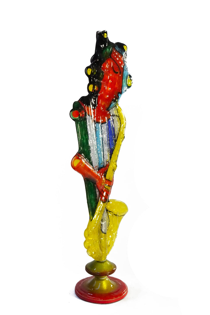 Glass Sculpture VIBRAZIONI MUSICALI_SAX by Silvio Vigliaturo - Unique Piece 06