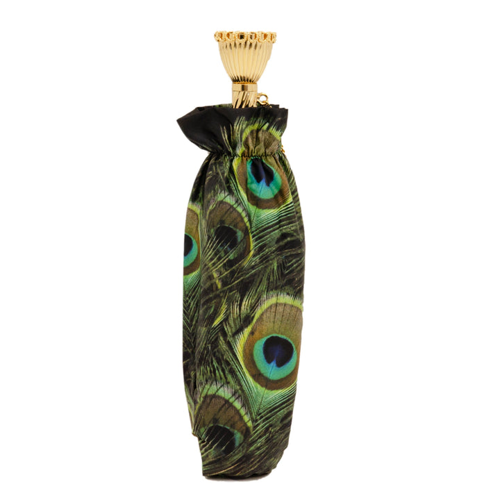 Folding Umbrella PEACOCK with Jewelled Brass Handle 02