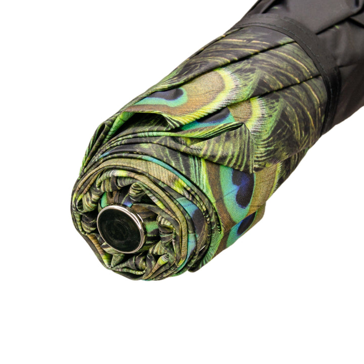 Folding Umbrella PEACOCK with Jewelled Brass Handle 05