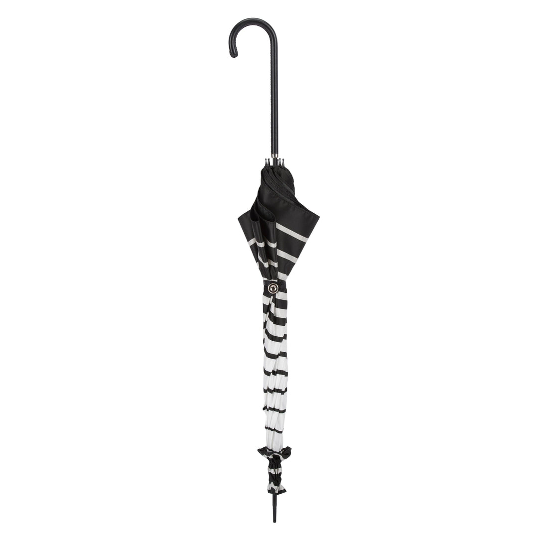 Parasol STRIPED with Leather Handle 02