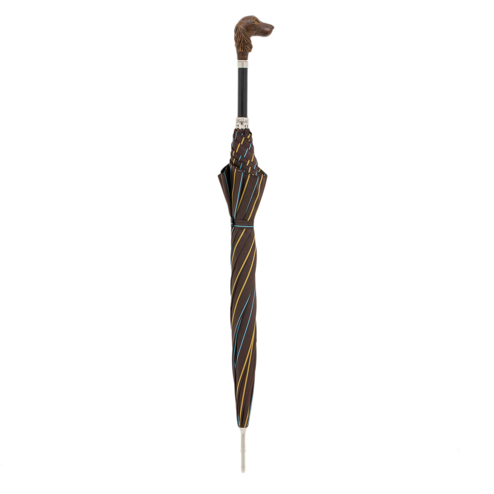 Folding Umbrella STRIPED with Acetate Handle 02