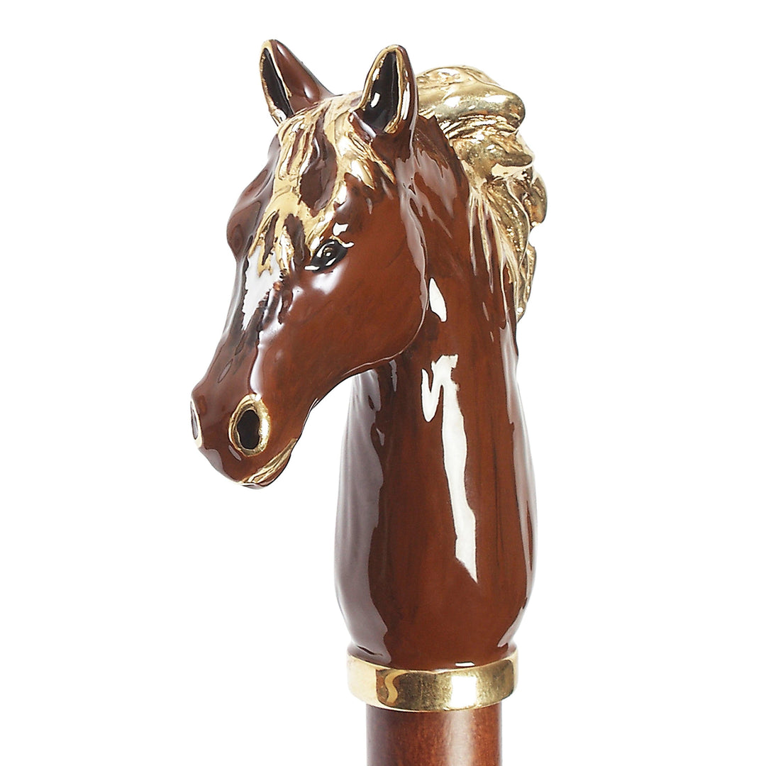 Umbrella BROWN HORSE with Enameled Brass Handle 03