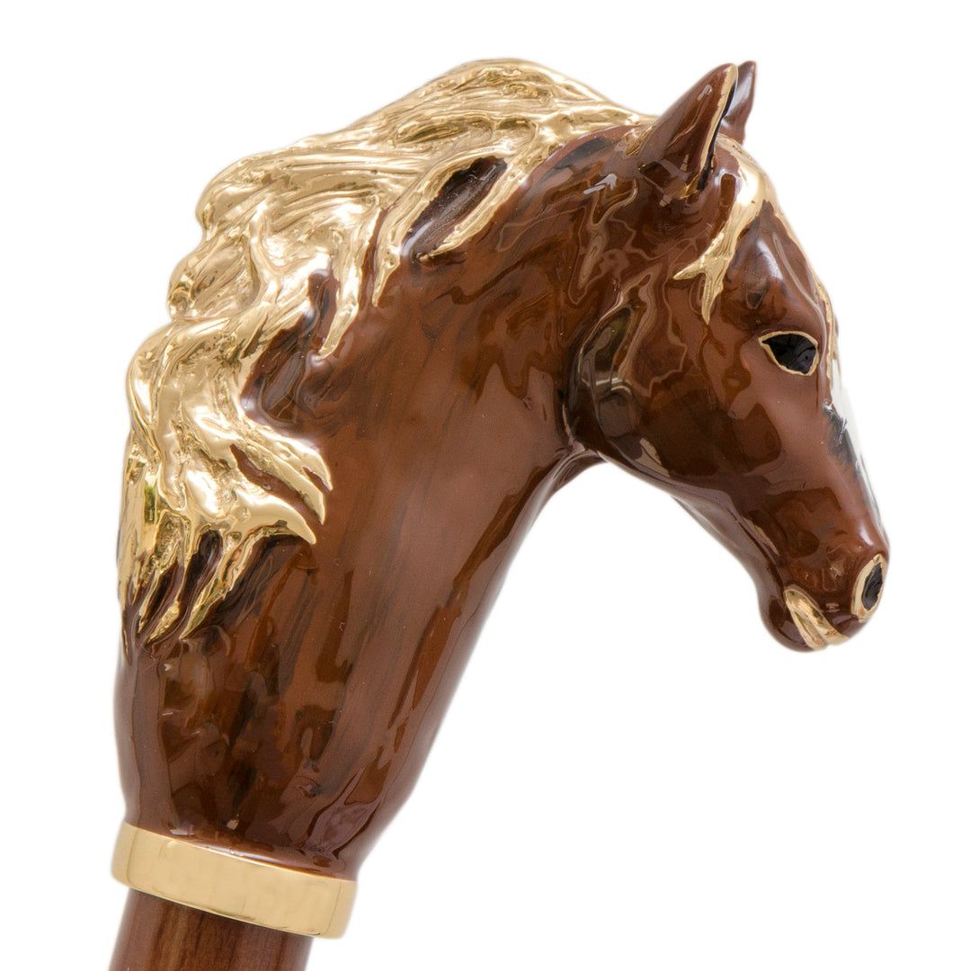 Umbrella BROWN HORSE with Enameled Brass Handle 05