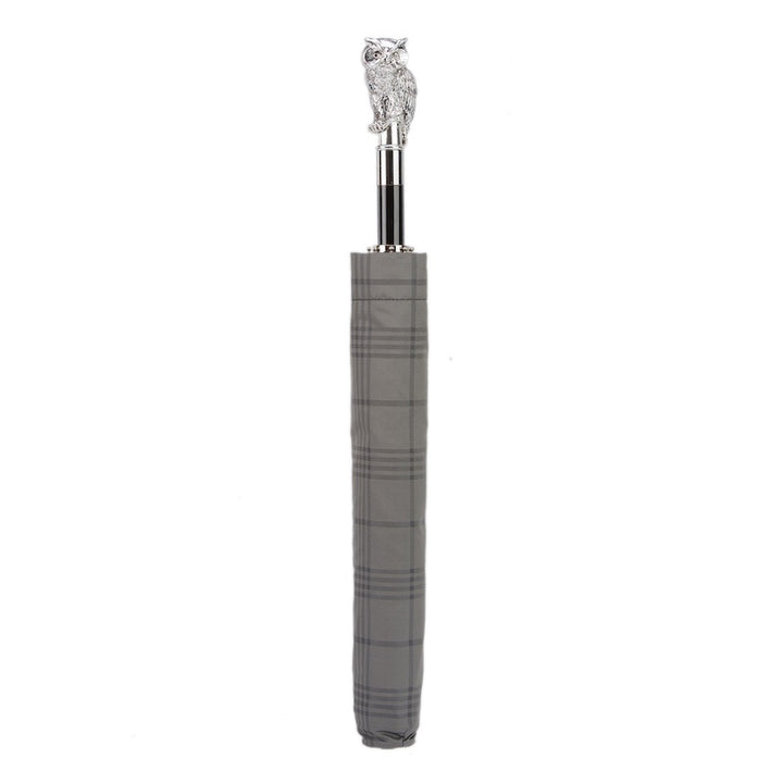 Folding Umbrella OWL with Silver-Plated Resin Handle 02