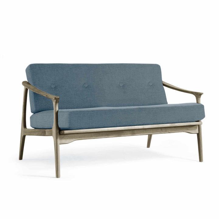 Grey Walnut Wood Two-Seater Sofa QUIETE 02