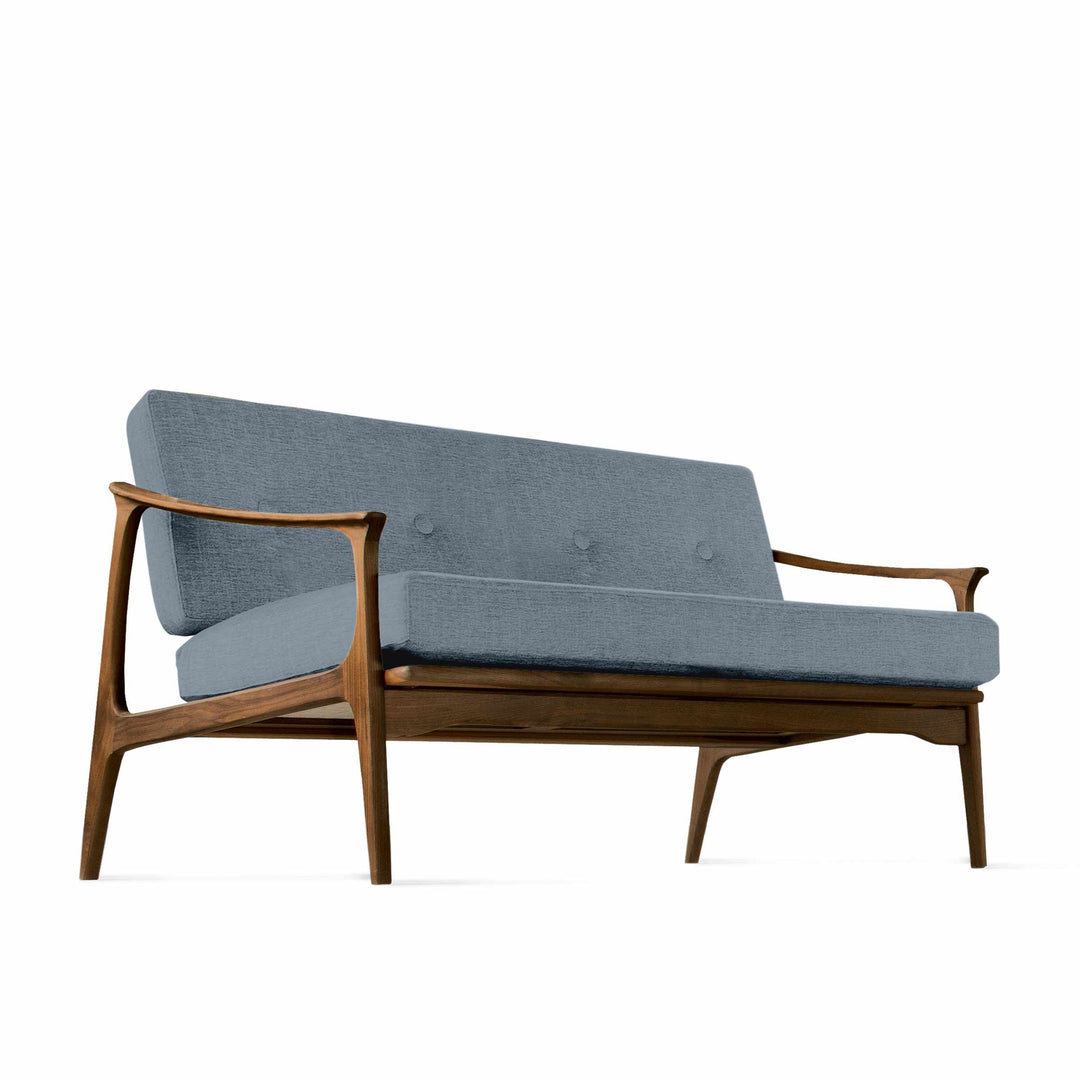 Natural Walnut Wood Two-Seater Sofa QUIETE 02