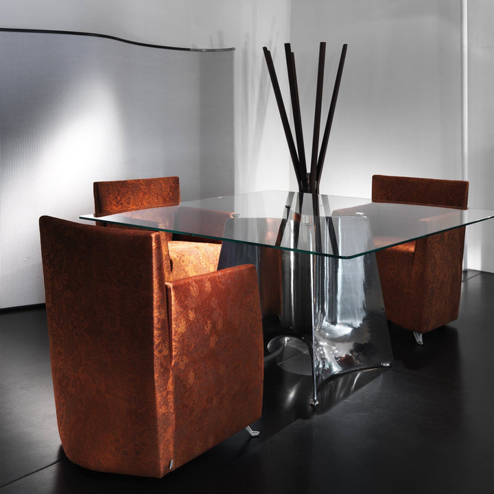 Crystal and Alluminium Square Table BENTZ 140 by Jeff Miller 02