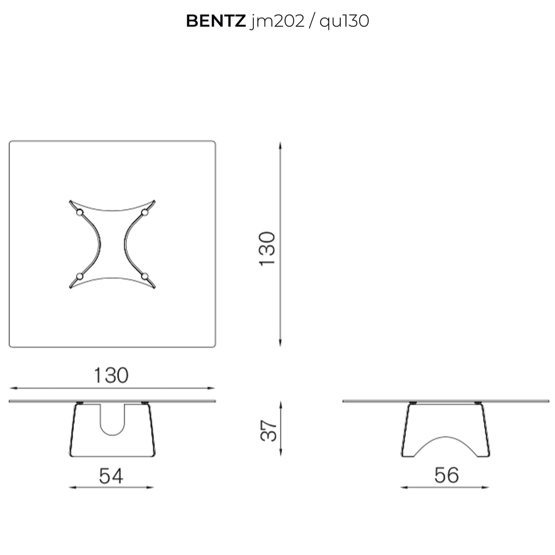 Crystal and Alluminium Square Coffee Table BENTZ 130 by Jeff Miller 04