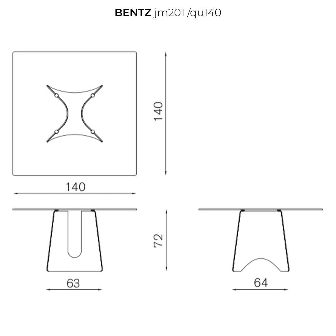Crystal and Alluminium Square Table BENTZ 140 by Jeff Miller 03