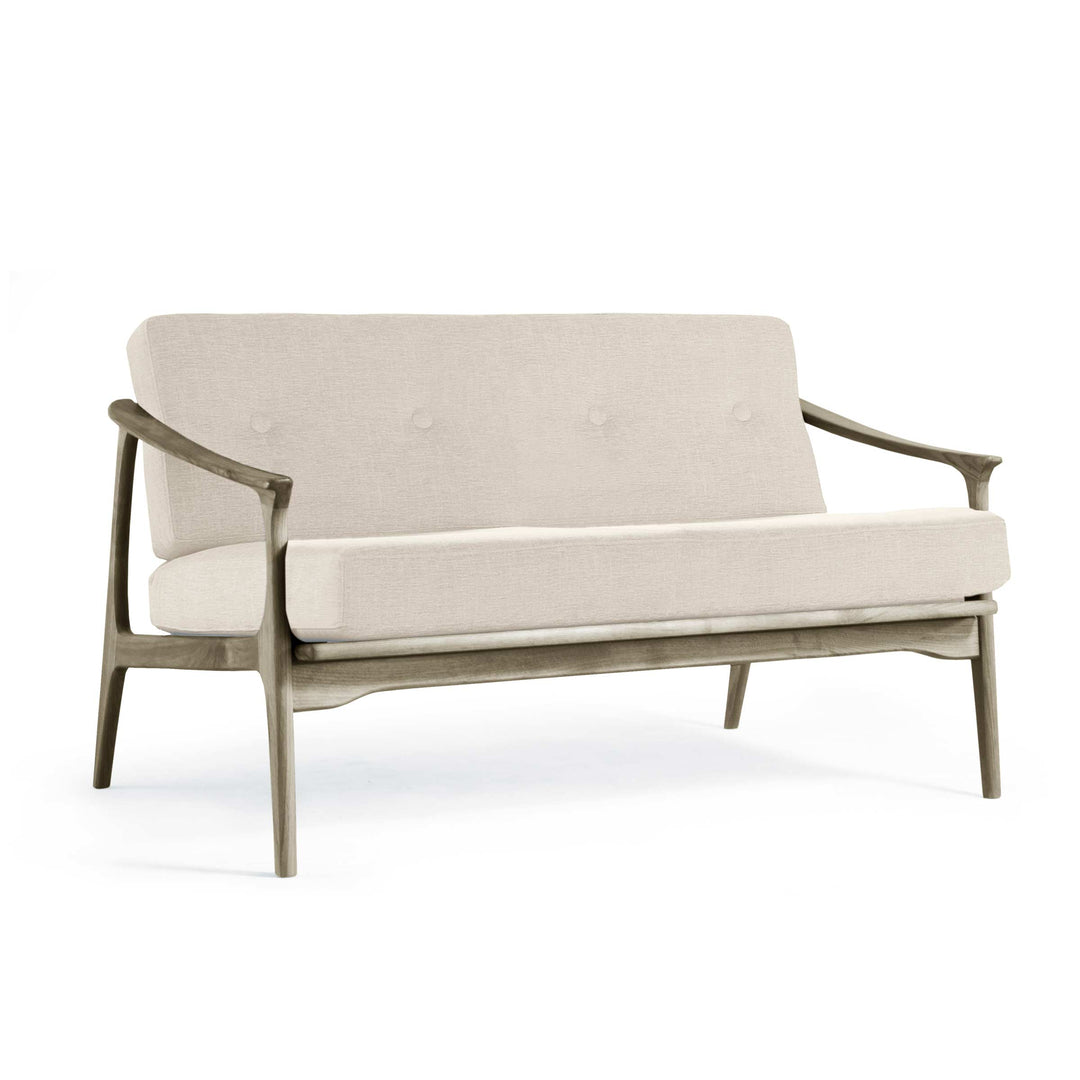 Grey Walnut Wood Two-Seater Sofa QUIETE 03