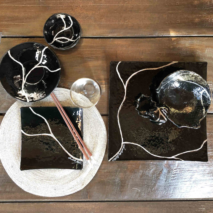 Murano Glass Square Tray KINTSUGI by D.i. Più Andretto Design 06